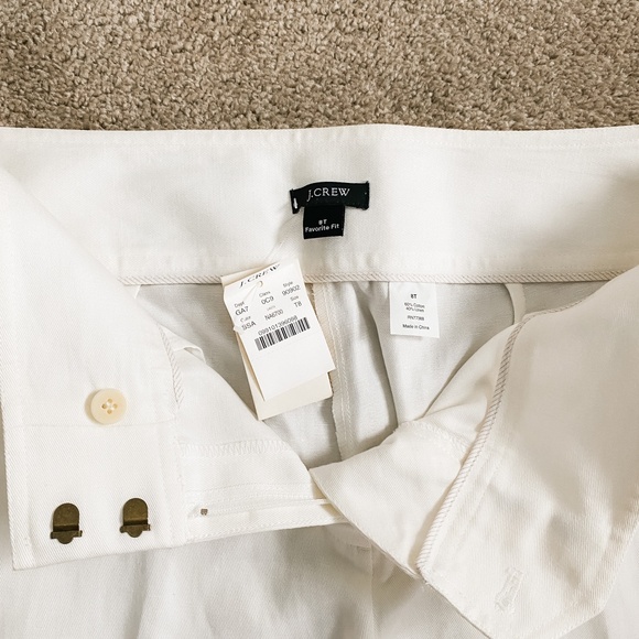 NEW J. Crew Favorite Fit Ivory Dress Pants Size 8 Tall Cotton/Linen Blend - Picture 3 of 3